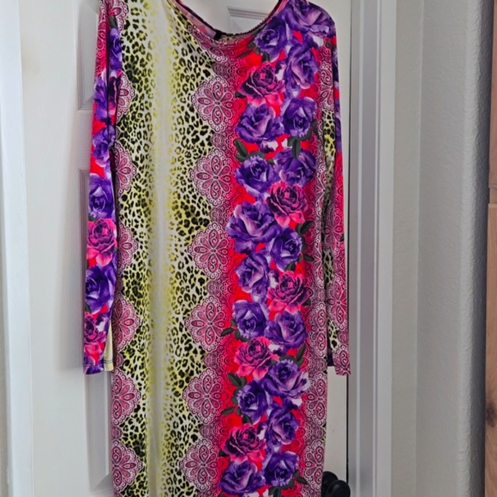 Floral and Leopard Print Dress - Picture 4 of 4